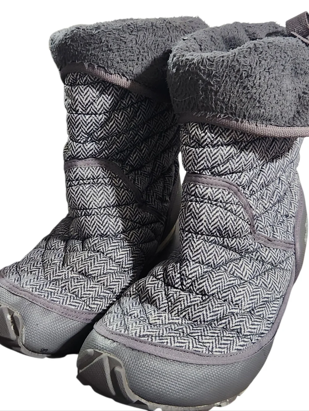 The North Face ThermoBall Traction Boots Womens Size 10 Gray Fold Down Bootie